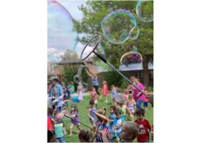 Birthday party with giant bubbles