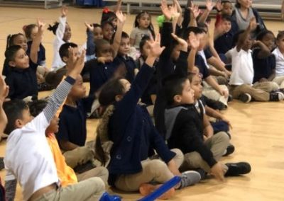kids raising their hands to help